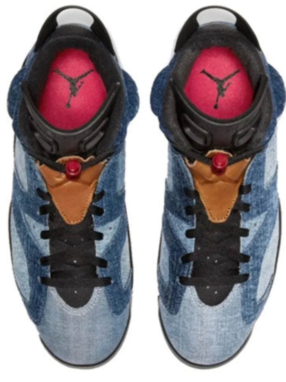 Jordan 6 Retro Washed Denim Sneakers Blue Black Size 12